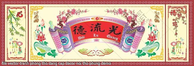 file vector tranh phong tho dang cap decor noi tho phung